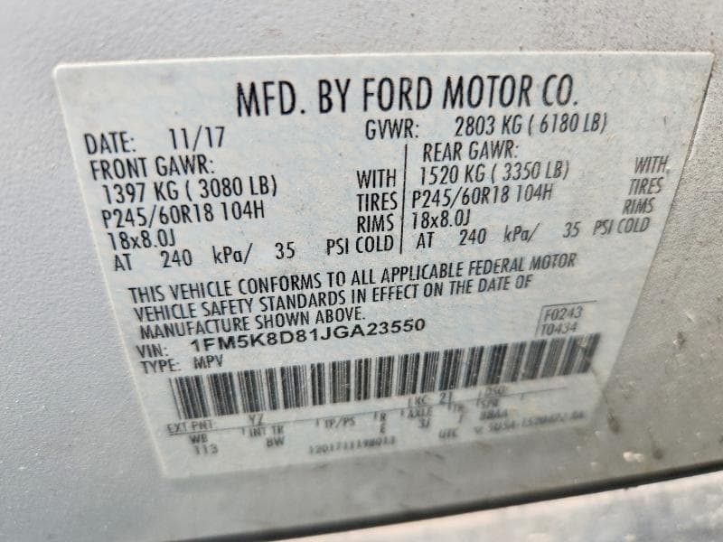 2018 FORD EXPLORER XLT 13