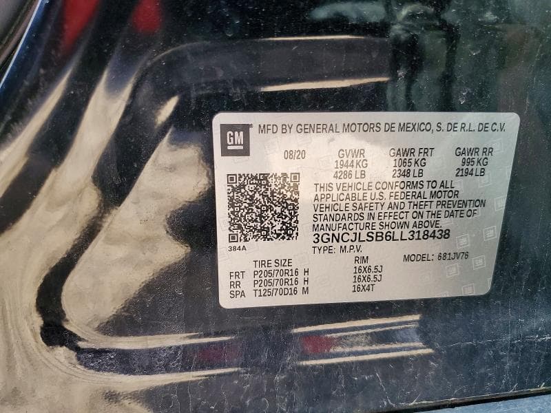 2020 CHEVROLET TRAX 1LT 12