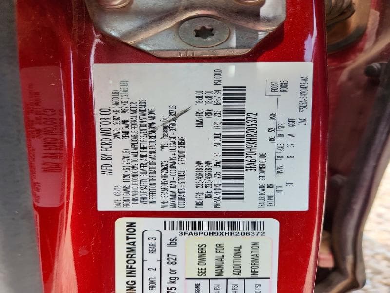 2017 FORD FUSION SE 12