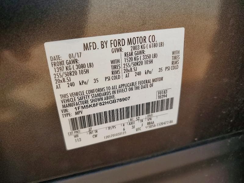 2017 FORD EXPLORER LIMITED 13