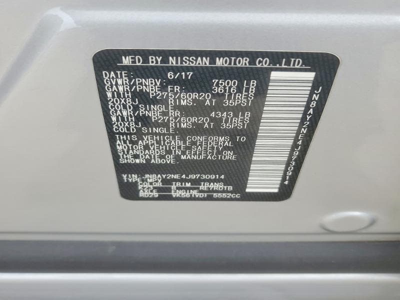 2018 NISSAN ARMADA PLATINUM 14