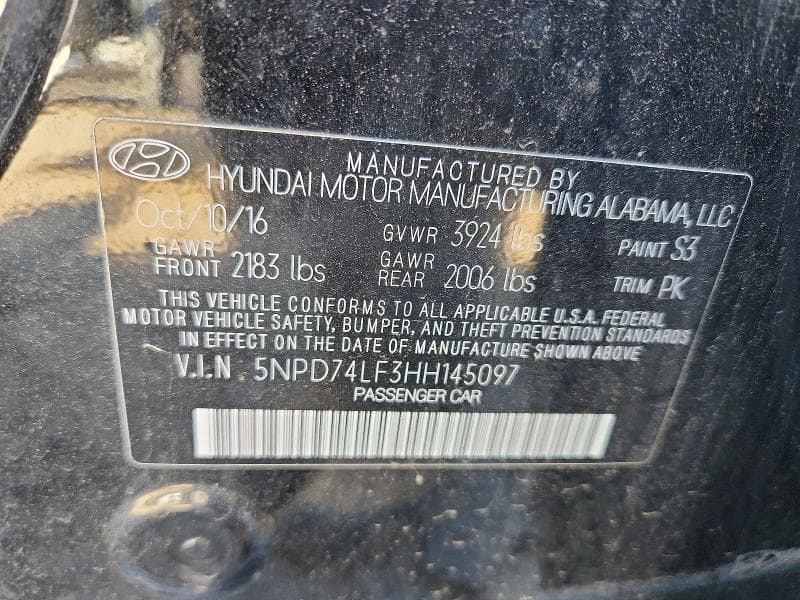 2017 HYUNDAI ELANTRA SE 12