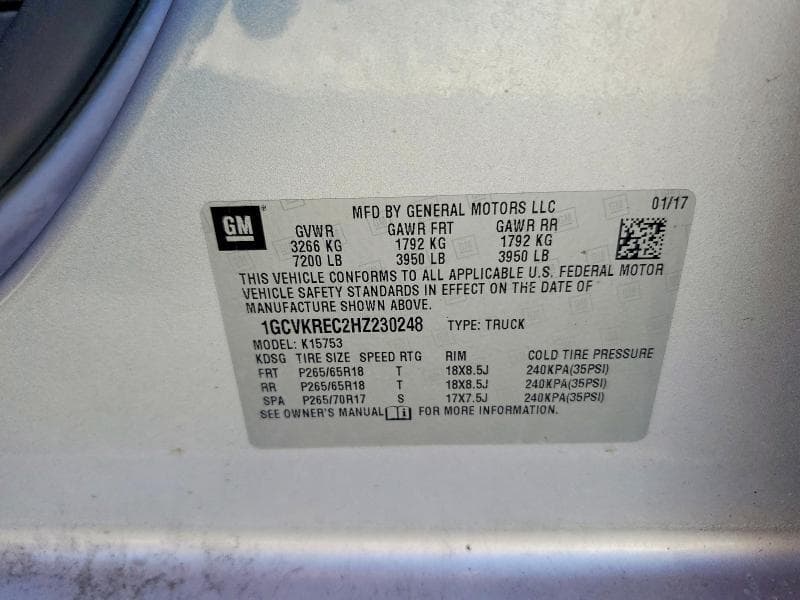 2017 CHEVROLET SILVERADO K1500 LT 12