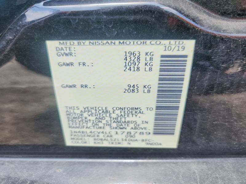 2020 NISSAN ALTIMA SR 12