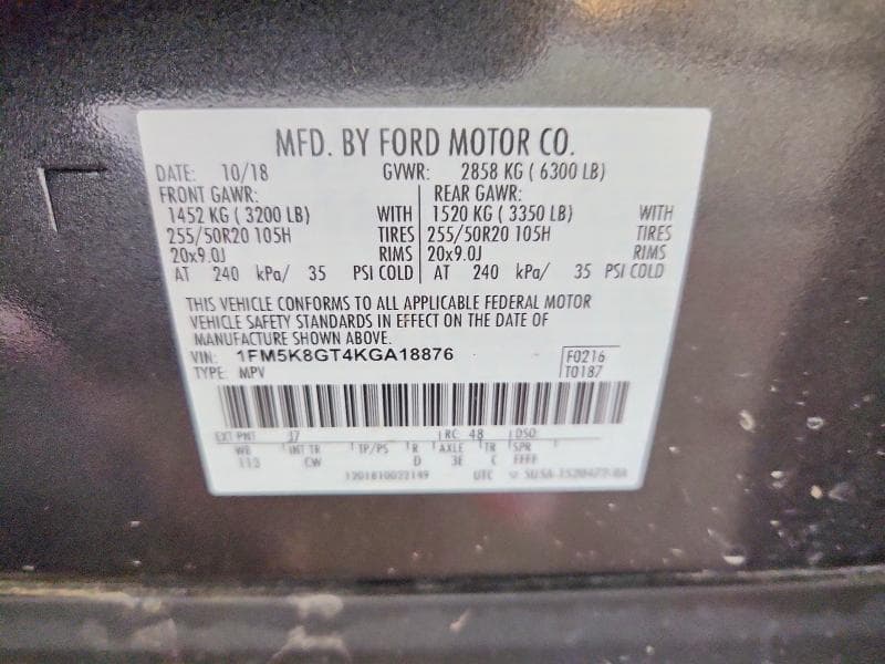 2019 FORD EXPLORER SPORT 13