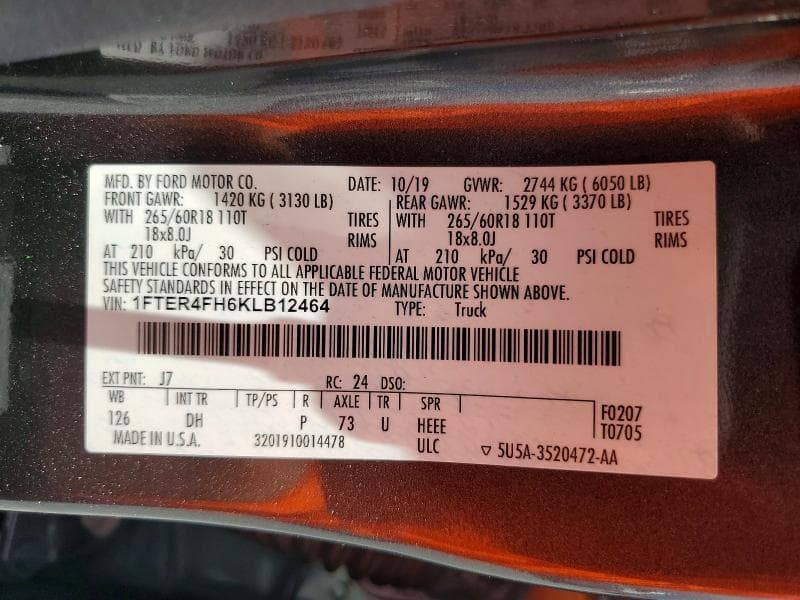 2019 FORD RANGER XL 12