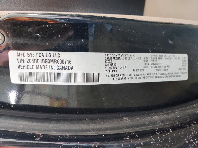 2021 CHRYSLER PACIFICA TOURING L 14