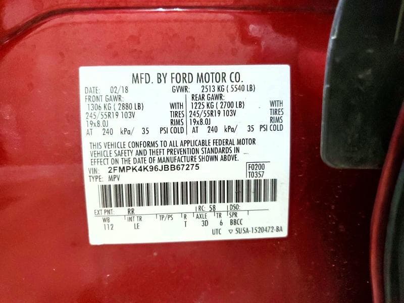 2018 FORD EDGE TITANIUM 13