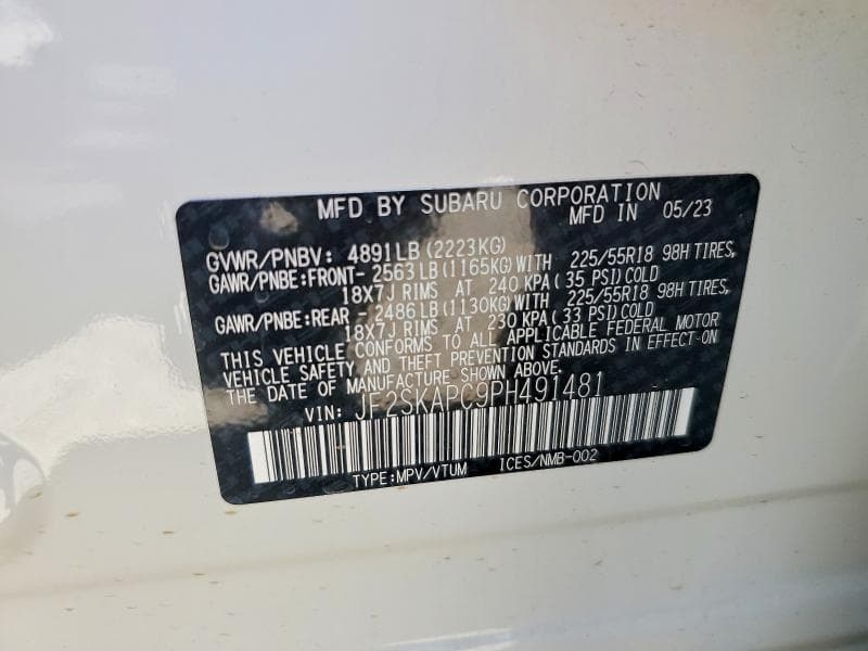 2023 SUBARU FORESTER LIMITED 12
