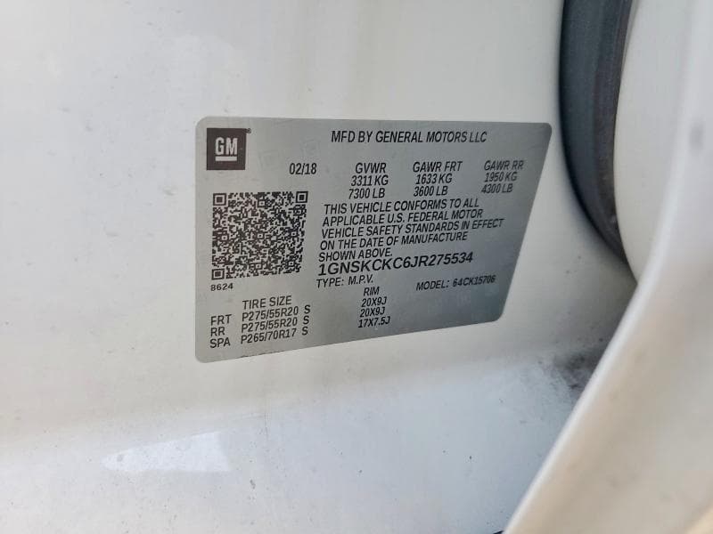 2018 CHEVROLET TAHOE K1500 PREMIER 14