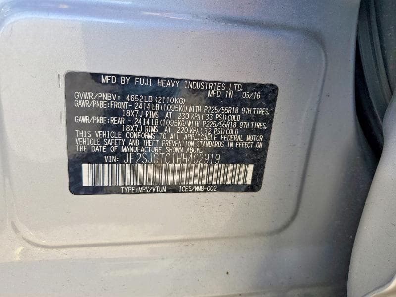 2017 SUBARU FORESTER 2.0XT TOURING 13