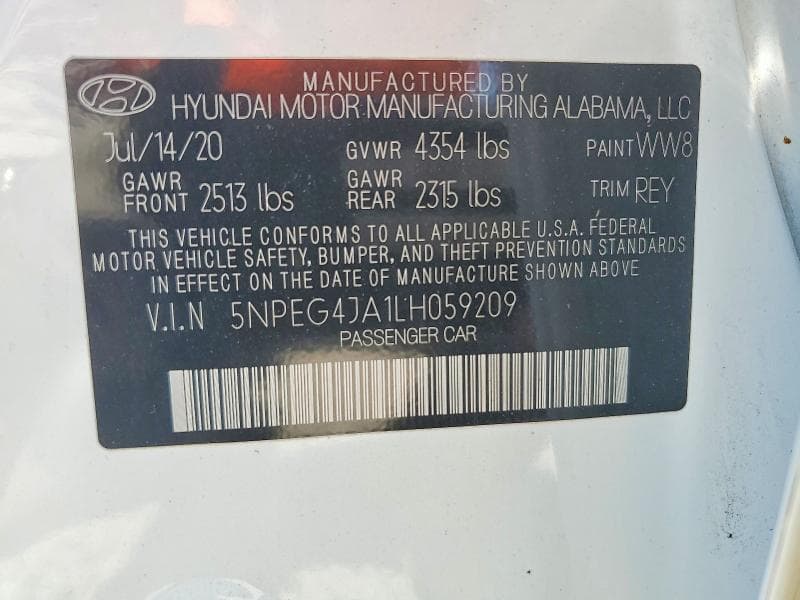 2020 HYUNDAI SONATA SE 12