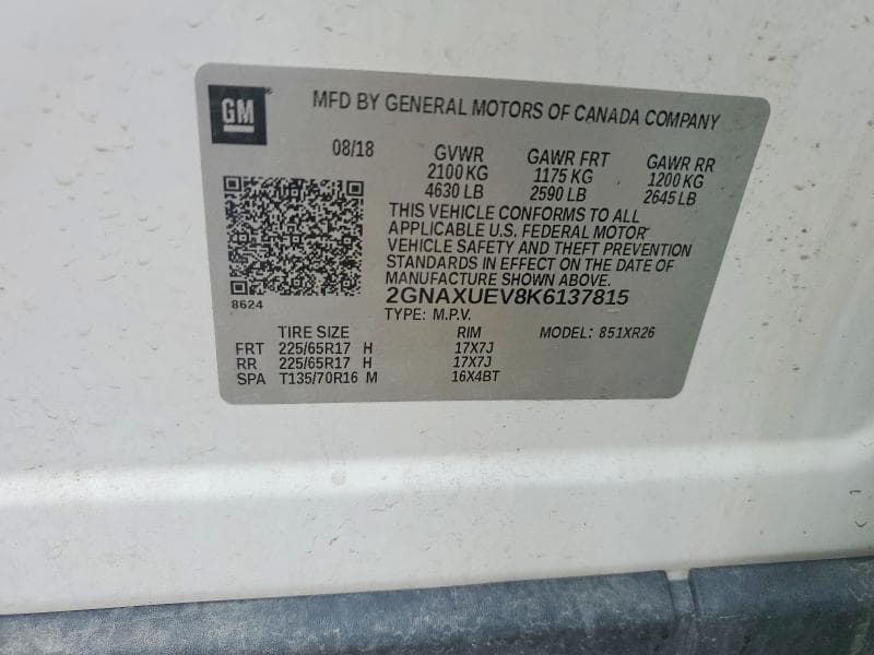 2019 CHEVROLET EQUINOX LT 14