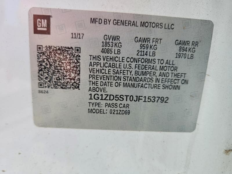 2018 CHEVROLET MALIBU LT 12
