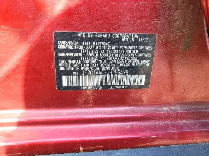 2018 SUBARU CROSSTREK 13