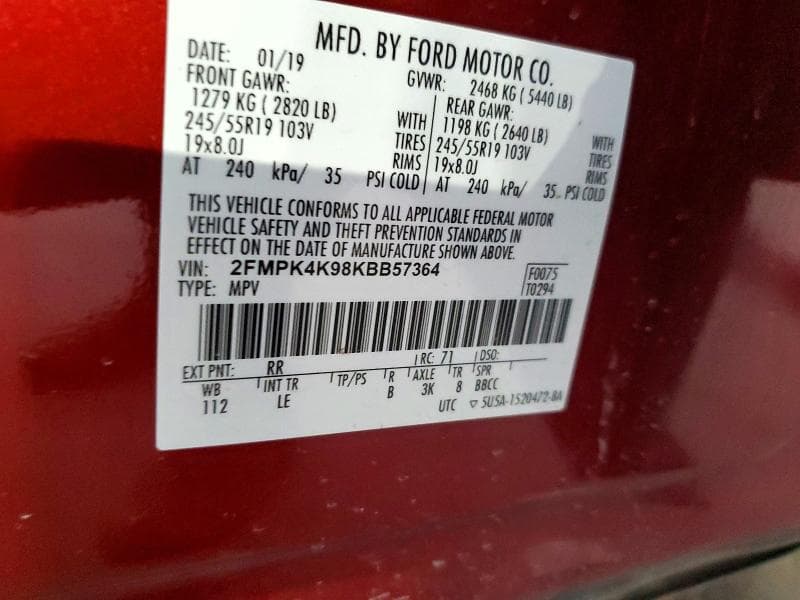 2019 FORD EDGE TITANIUM 14