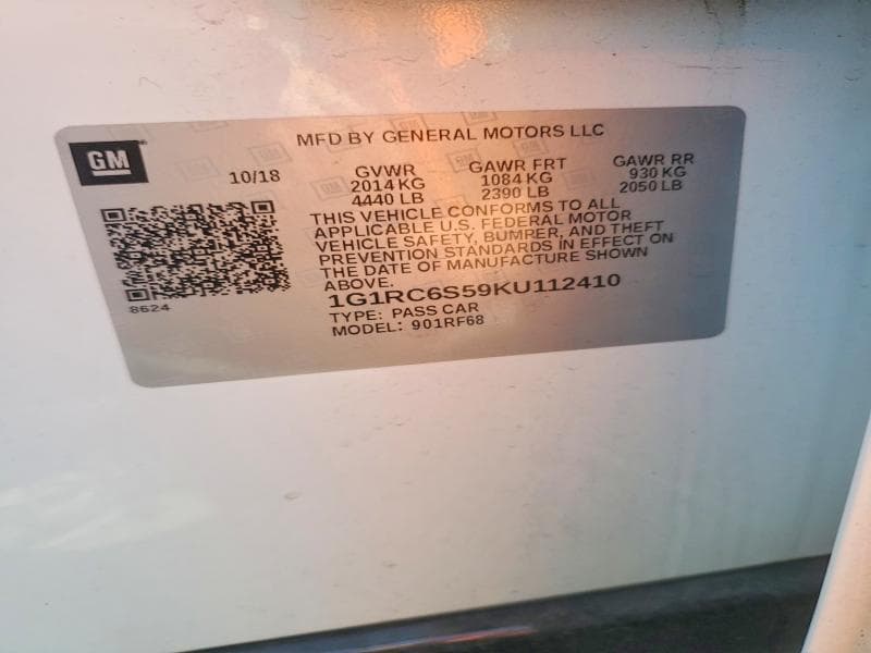 2019 CHEVROLET VOLT LT 13