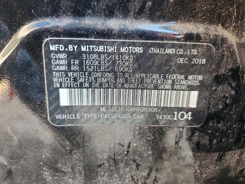 2019 MITSUBISHI MIRAGE G4 ES 12