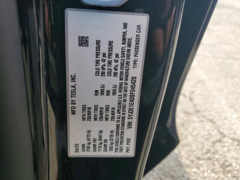 2025 TESLA MODEL 3 13