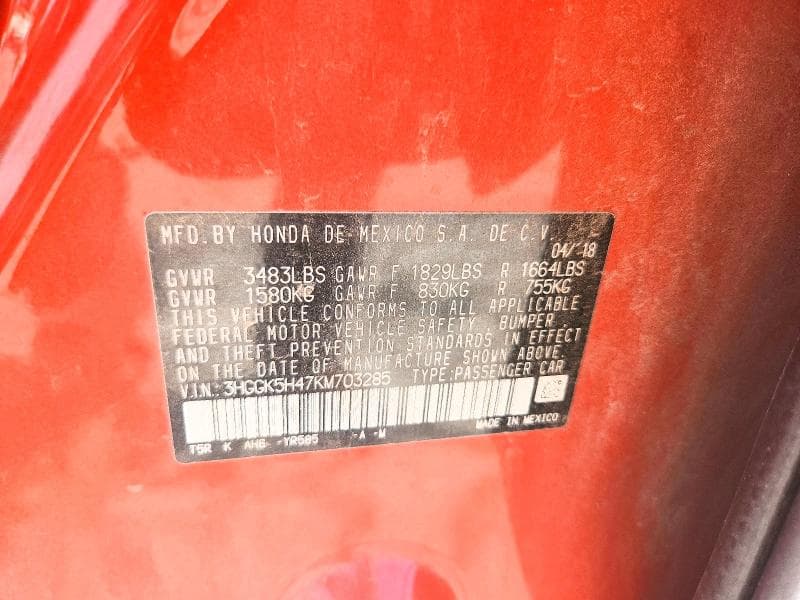 2019 HONDA FIT LX LX 13
