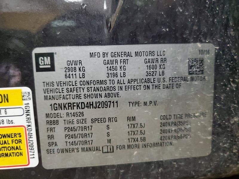 2017 CHEVROLET TRAVERSE LS 13