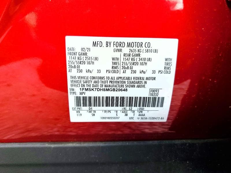 2021 FORD EXPLORER XLT 14