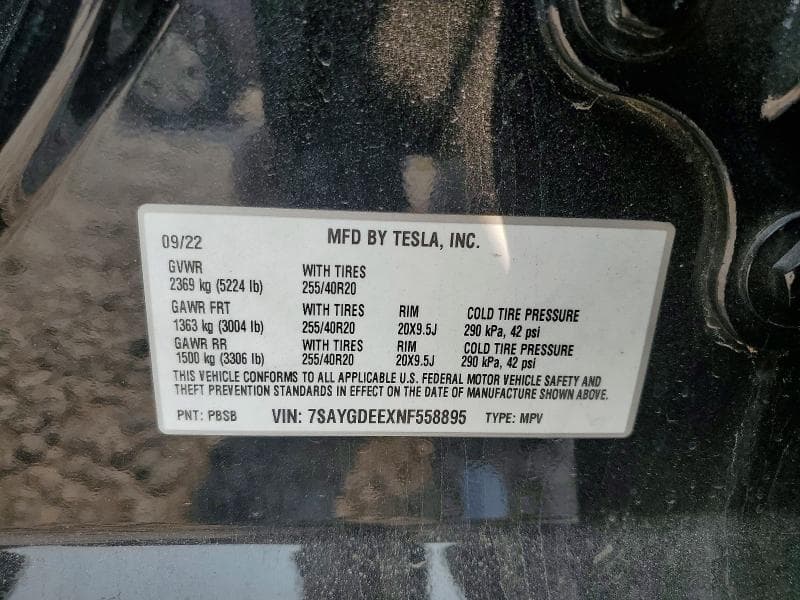 2022 TESLA MODEL Y 12