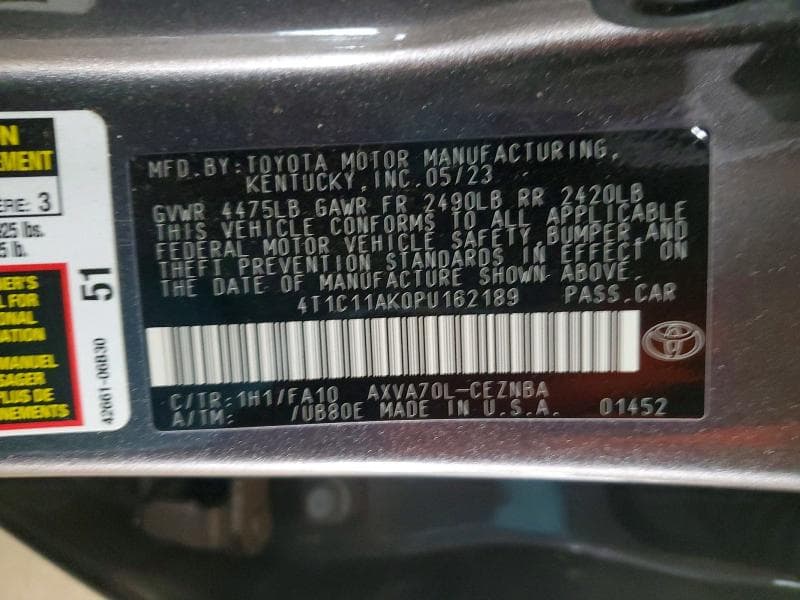 2023 TOYOTA CAMRY LE 12
