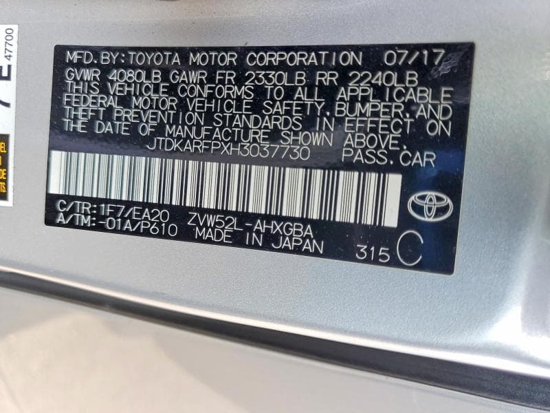 2017 TOYOTA PRIUS PRIME ADVANCED 12