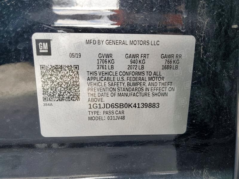 2019 CHEVROLET SONIC LT 12