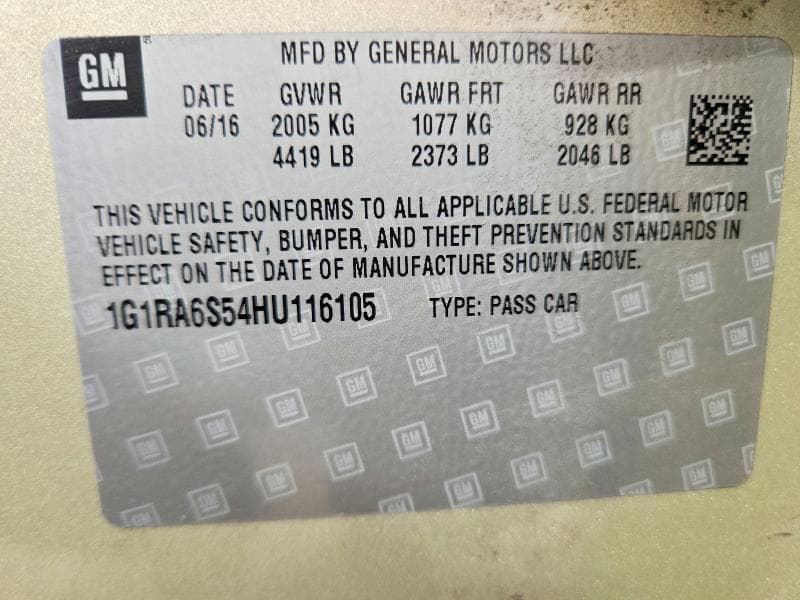 2017 CHEVROLET VOLT LT 12