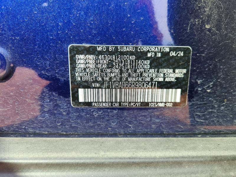 2024 SUBARU WRX PREMIUM 12