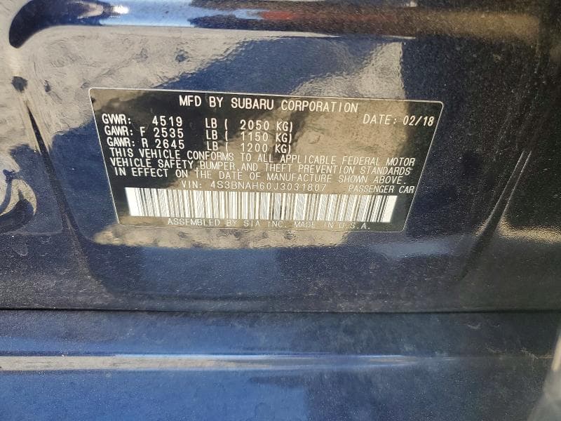 2018 SUBARU LEGACY 2.5I PREMIUM 13