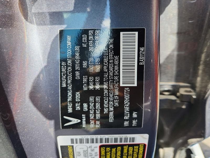 2024 VINFAST TRADING AND PRODUCTION VF 8 PLUS 13