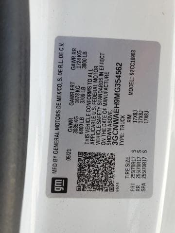2021 CHEVROLET SILV1500 2WD 12