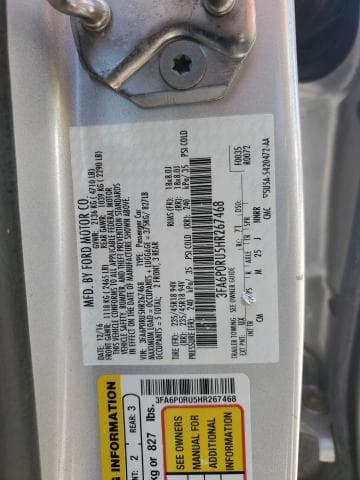 2017 FORD FUSION TITANIUM HEV 12
