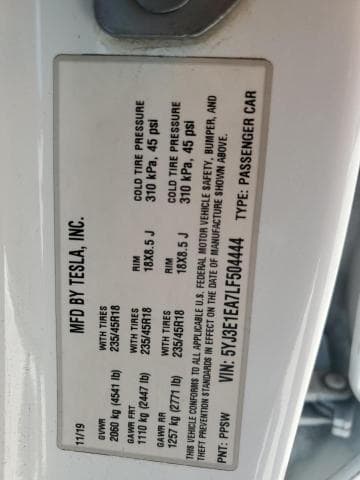 2020 TESLA MODEL 3 12