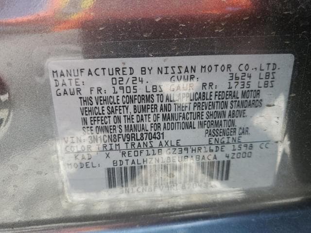 2024 NISSAN VERSA SR 12