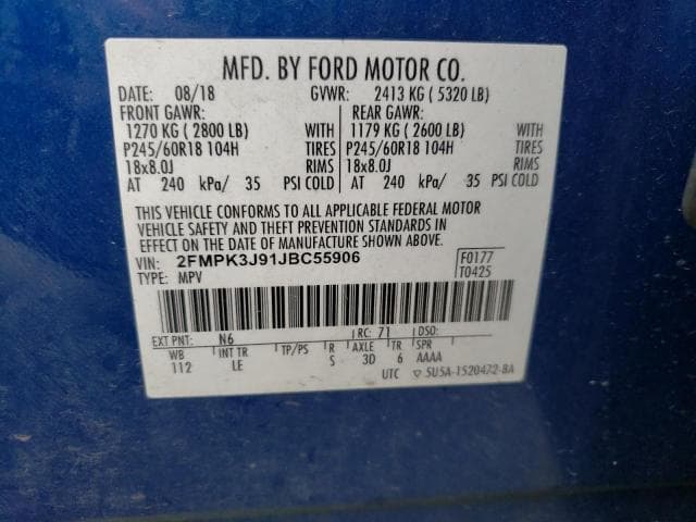2018 FORD EDGE SEL 12