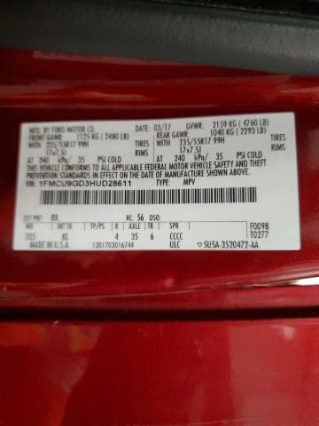 2017 FORD ESCAPE SE 14