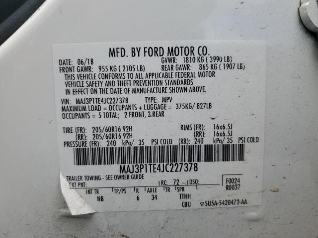 2018 FORD ECOSPORT SE 13