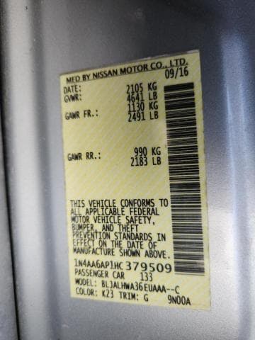2017 NISSAN MAXIMA PLATINUM 12