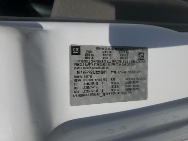 2018 CHEVROLET EXPRESS G3500 LT 14