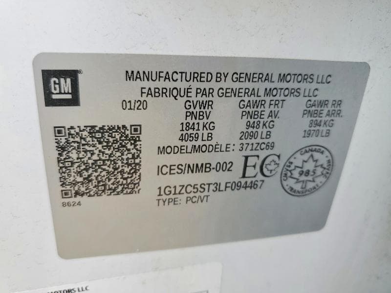 2020 CHEVROLET MALIBU LS 12
