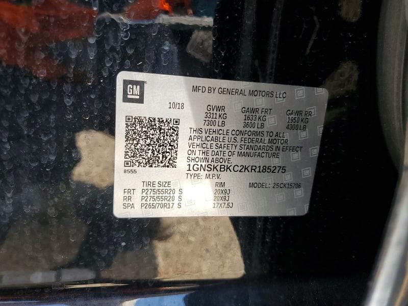2019 CHEVROLET TAHOE K1500 LT 14