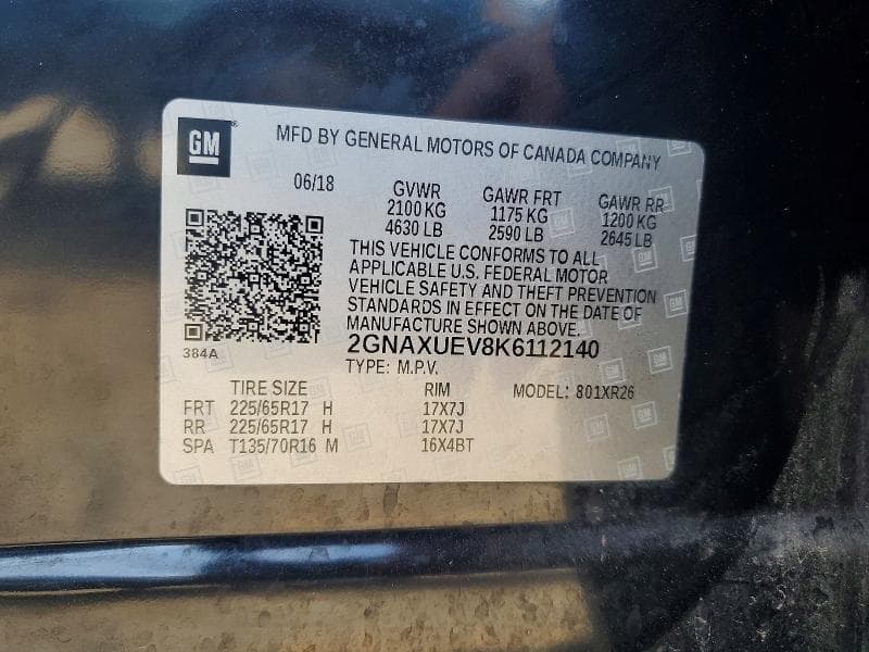 2019 CHEVROLET EQUINOX LT 14