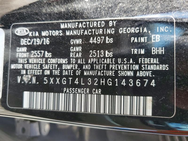 2017 KIA OPTIMA LX 12