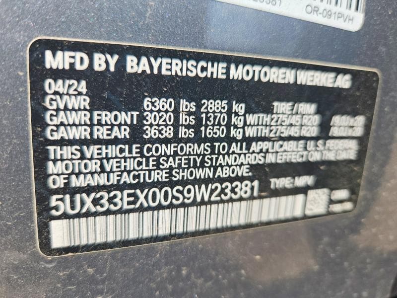 2025 BMW X6 XDRIVE40I 12
