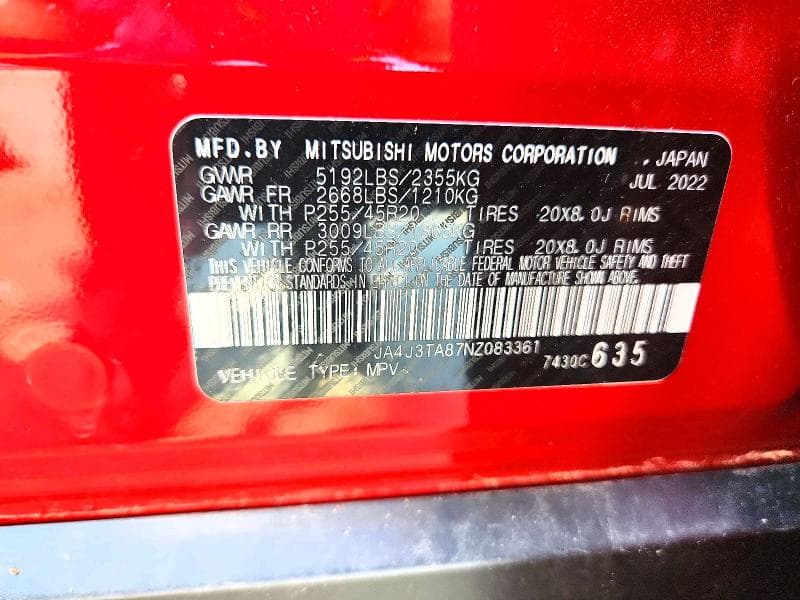 2022 MITSUBISHI OUTLANDER ES 12