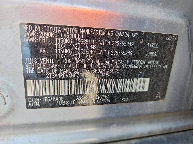 2021 TOYOTA RAV4 XLE PREMIUM 12